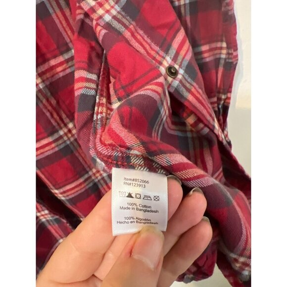 Jachs Girlfriend Sz XL Button Snap Red Plaid Shirt Button Up - Picture 6 of 9